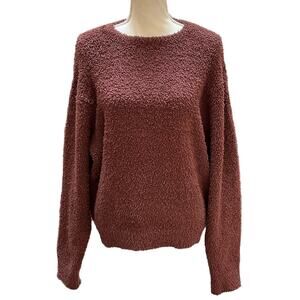 Skims Cozy Knit Pullover Oversized Sweater Women's Size S/M Brown